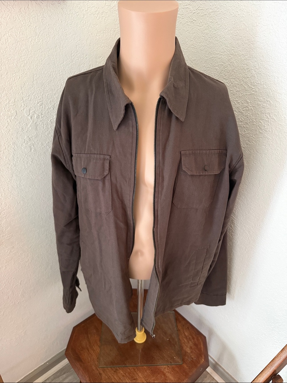 Nomad Brown Military Zip-Front Field Jacket